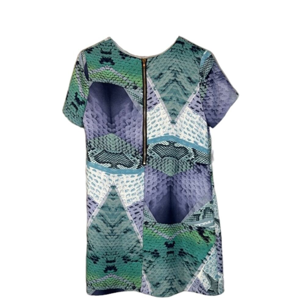 Olivaceous Blue Mystic Python Print Short Sleeve … - image 2